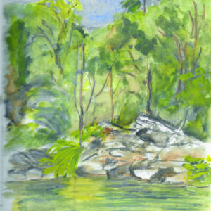 Mas Hern, gouache, août 2019